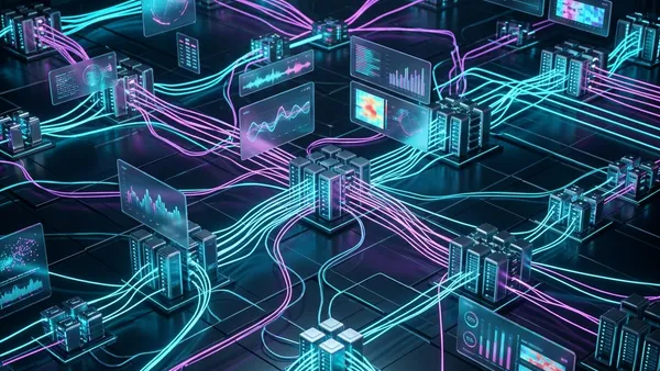 A beautiful modern tech cover design showing a network of distributed server nodes scaling to 1M+ RPS
