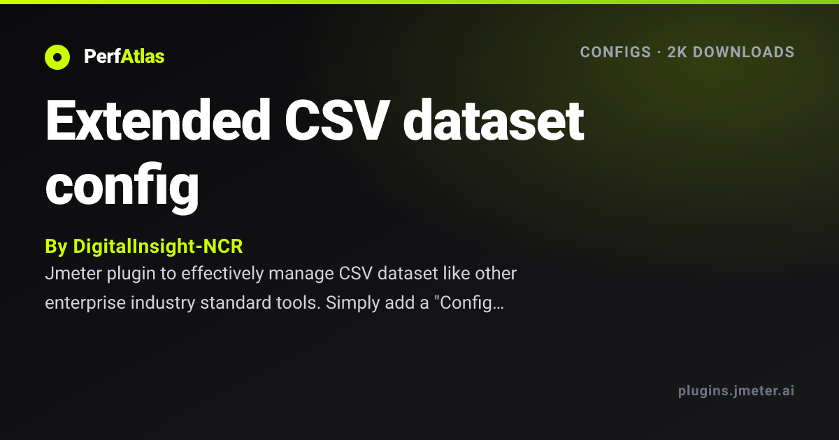 Csv Configuration Screen Extended CSV dataset config | PerfAtlas