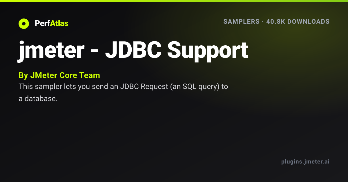 jmeter - JDBC Support | PerfAtlas