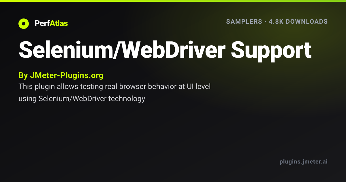 Selenium/WebDriver Support | PerfAtlas